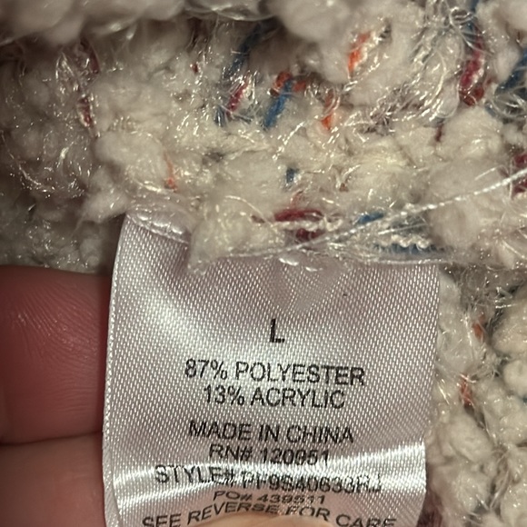 PINK REPUBLIC™️ Women's Size L Variegated Yarn Button Front Cardigan - Picture 8 of 14